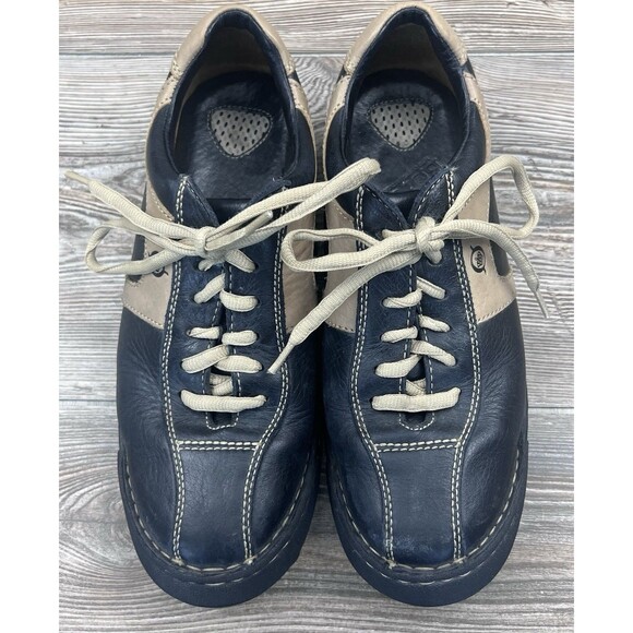 Born Hand Crafted Women's 10 Black Brown Leather Oxford Bicycle Toe Casual Shoes - Picture 2 of 12